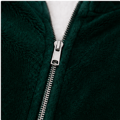 Zipdee™ Full-Length Sherpa Zip Hoodie Blanket – Forest Green