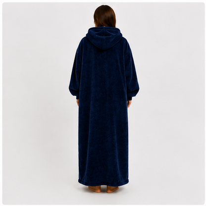Zipdee™ Full-Length Sherpa Zip Hoodie Blanket – Navy
