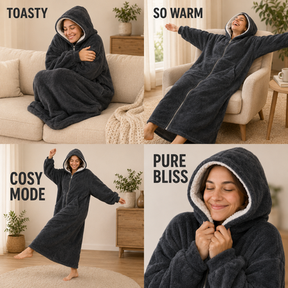 Zipdee™ Full-Length Sherpa Zip Hoodie Blanket
