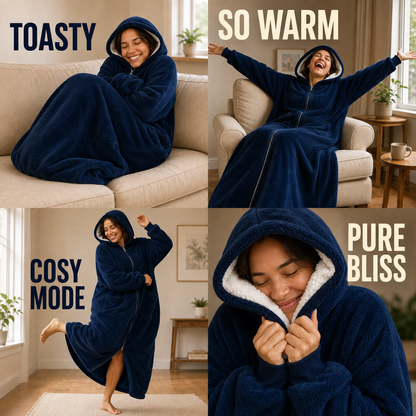 Zipdee™ Full-Length Sherpa Zip Hoodie Blanket