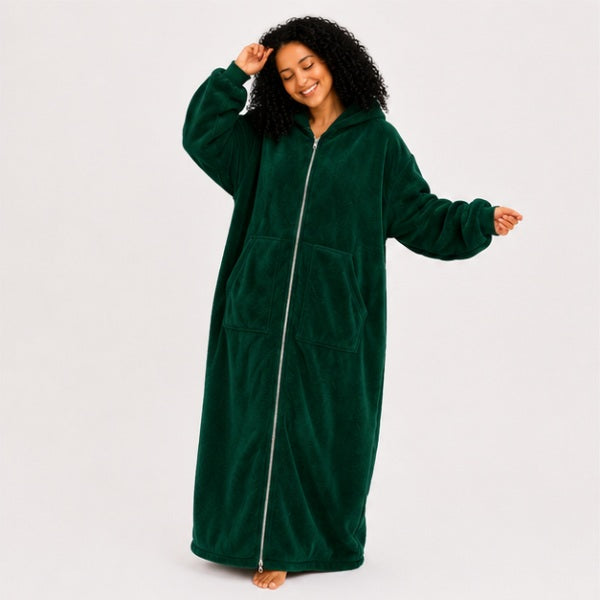 Zipdee™ Full-Length Sherpa Zip Hoodie Blanket