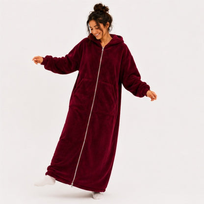 Zipdee™ Full-Length Sherpa Zip Hoodie Blanket