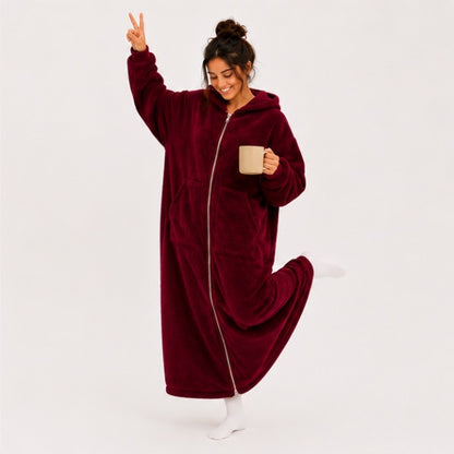Zipdee™ Full-Length Sherpa Zip Hoodie Blanket