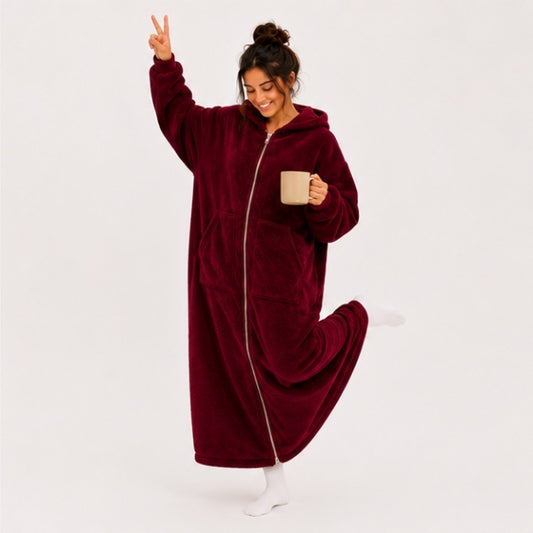 Zipdee™ Full-Length Sherpa Zip Hoodie Blanket