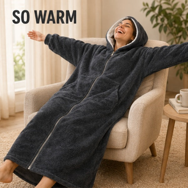 Zipdee™ Full-Length Sherpa Zip Hoodie Blanket