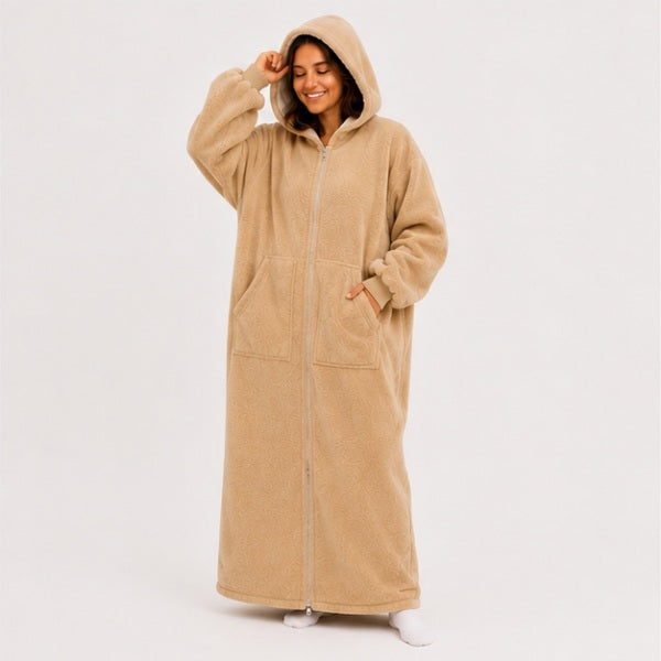 Zipdee™ Full-Length Sherpa Zip Hoodie Blanket