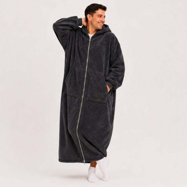 Zipdee™ Full-Length Sherpa Zip Hoodie Blanket