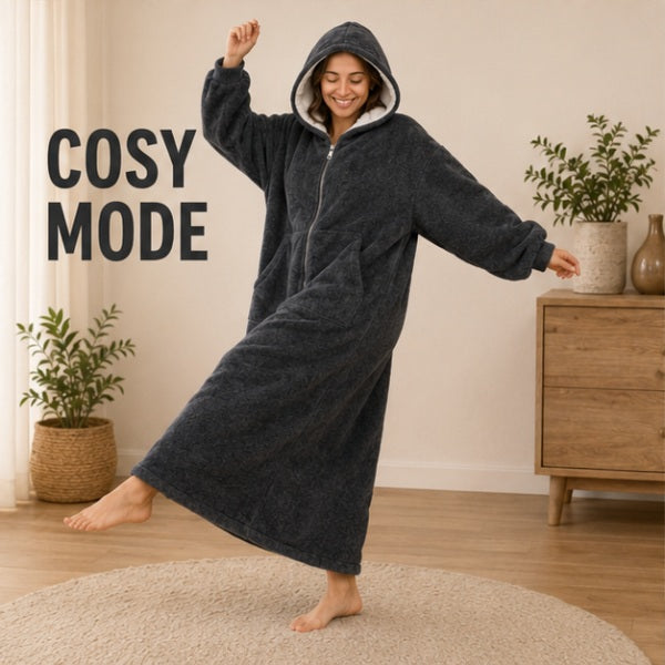 Zipdee™ Full-Length Sherpa Zip Hoodie Blanket