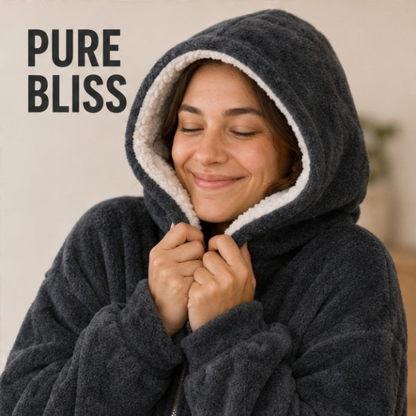 Zipdee™ Full-Length Sherpa Zip Hoodie Blanket